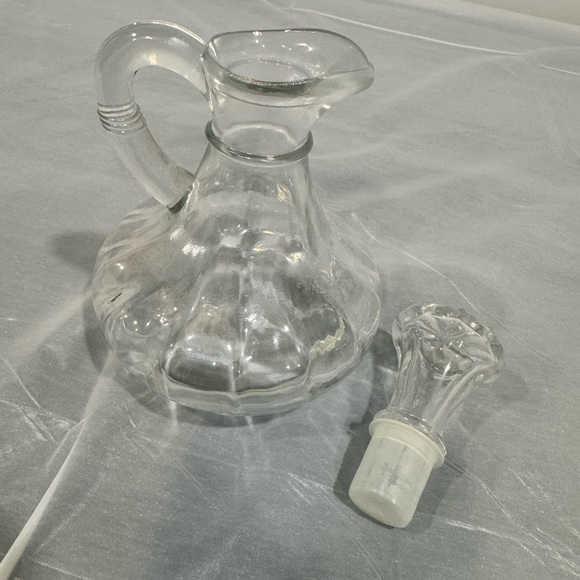 Vintage Clear Glass Cruet Decanter with Stopper | Kitchen Decor - Picture 3 of 4